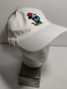 Disney Minnie Mouse White Baseball Hat Adjustable Cap NWT